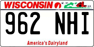 WI license plate 962NHI