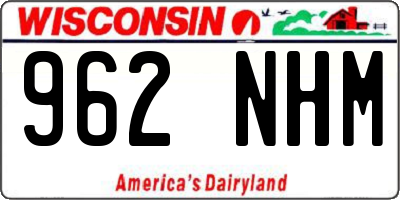 WI license plate 962NHM