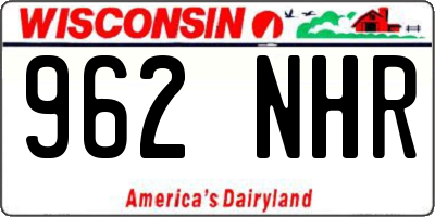 WI license plate 962NHR