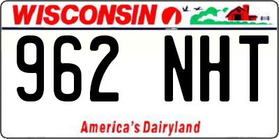 WI license plate 962NHT