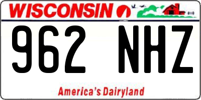 WI license plate 962NHZ