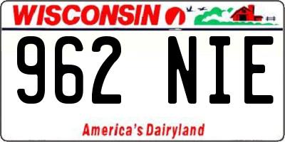 WI license plate 962NIE