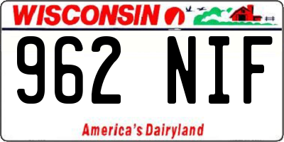 WI license plate 962NIF