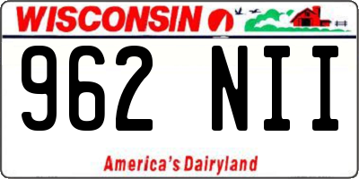 WI license plate 962NII