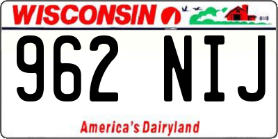 WI license plate 962NIJ