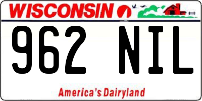 WI license plate 962NIL