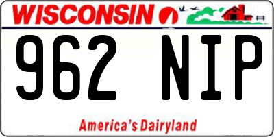 WI license plate 962NIP