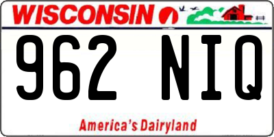 WI license plate 962NIQ