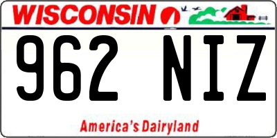 WI license plate 962NIZ