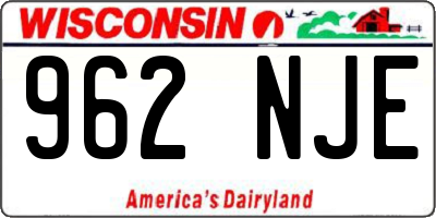 WI license plate 962NJE