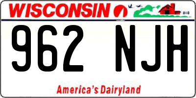 WI license plate 962NJH