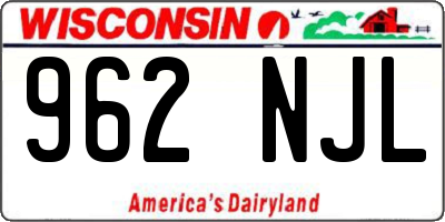 WI license plate 962NJL