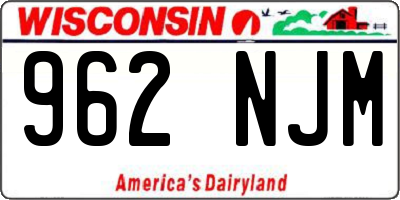 WI license plate 962NJM