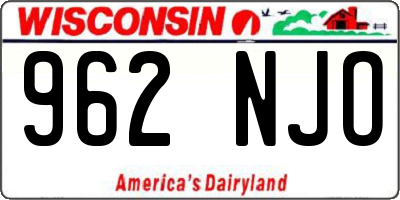 WI license plate 962NJO