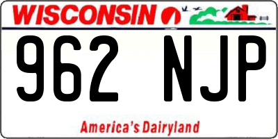 WI license plate 962NJP