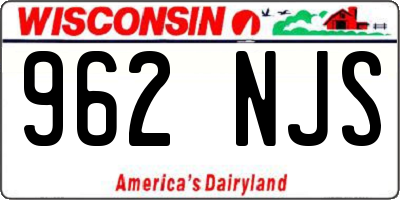 WI license plate 962NJS
