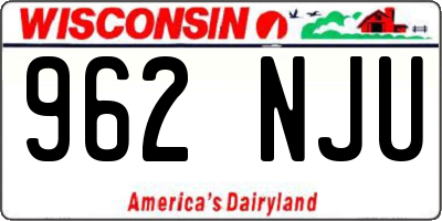 WI license plate 962NJU