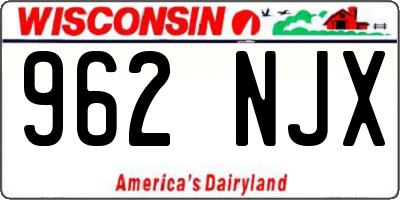 WI license plate 962NJX