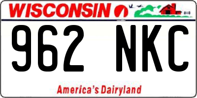 WI license plate 962NKC
