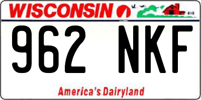 WI license plate 962NKF