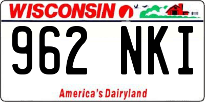 WI license plate 962NKI