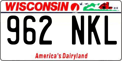 WI license plate 962NKL