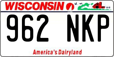 WI license plate 962NKP