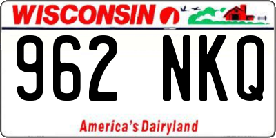 WI license plate 962NKQ