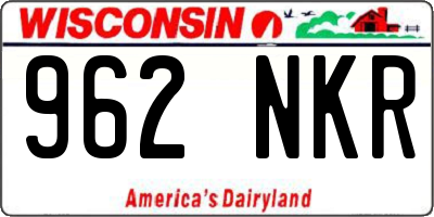 WI license plate 962NKR