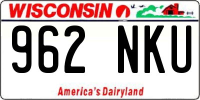 WI license plate 962NKU