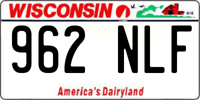 WI license plate 962NLF