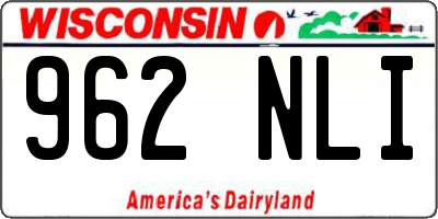 WI license plate 962NLI
