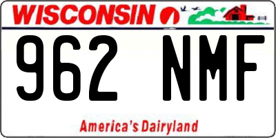 WI license plate 962NMF