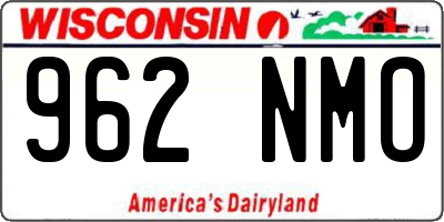 WI license plate 962NMO