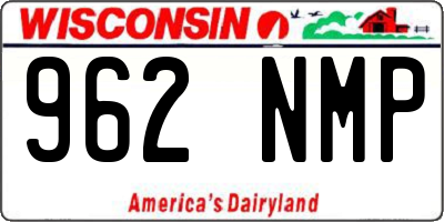 WI license plate 962NMP