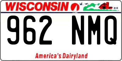 WI license plate 962NMQ
