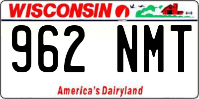 WI license plate 962NMT