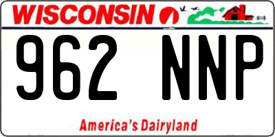 WI license plate 962NNP