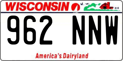 WI license plate 962NNW