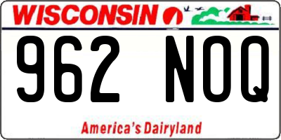 WI license plate 962NOQ