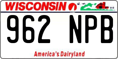 WI license plate 962NPB