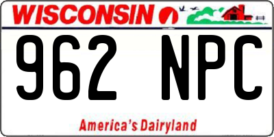 WI license plate 962NPC