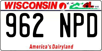 WI license plate 962NPD
