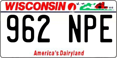 WI license plate 962NPE