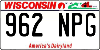 WI license plate 962NPG