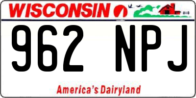 WI license plate 962NPJ
