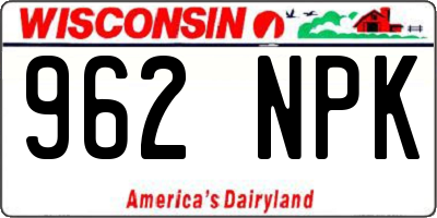 WI license plate 962NPK