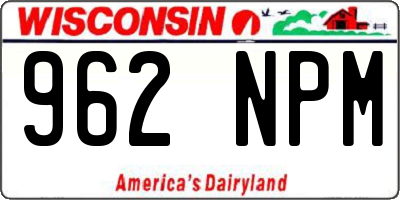 WI license plate 962NPM