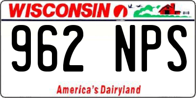 WI license plate 962NPS