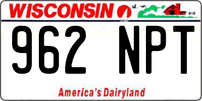WI license plate 962NPT